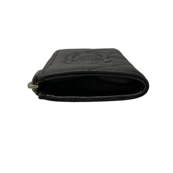 Auth CHANEL Matelasse Dark Gray Lambskin Coin Case - Picture 7 of 10